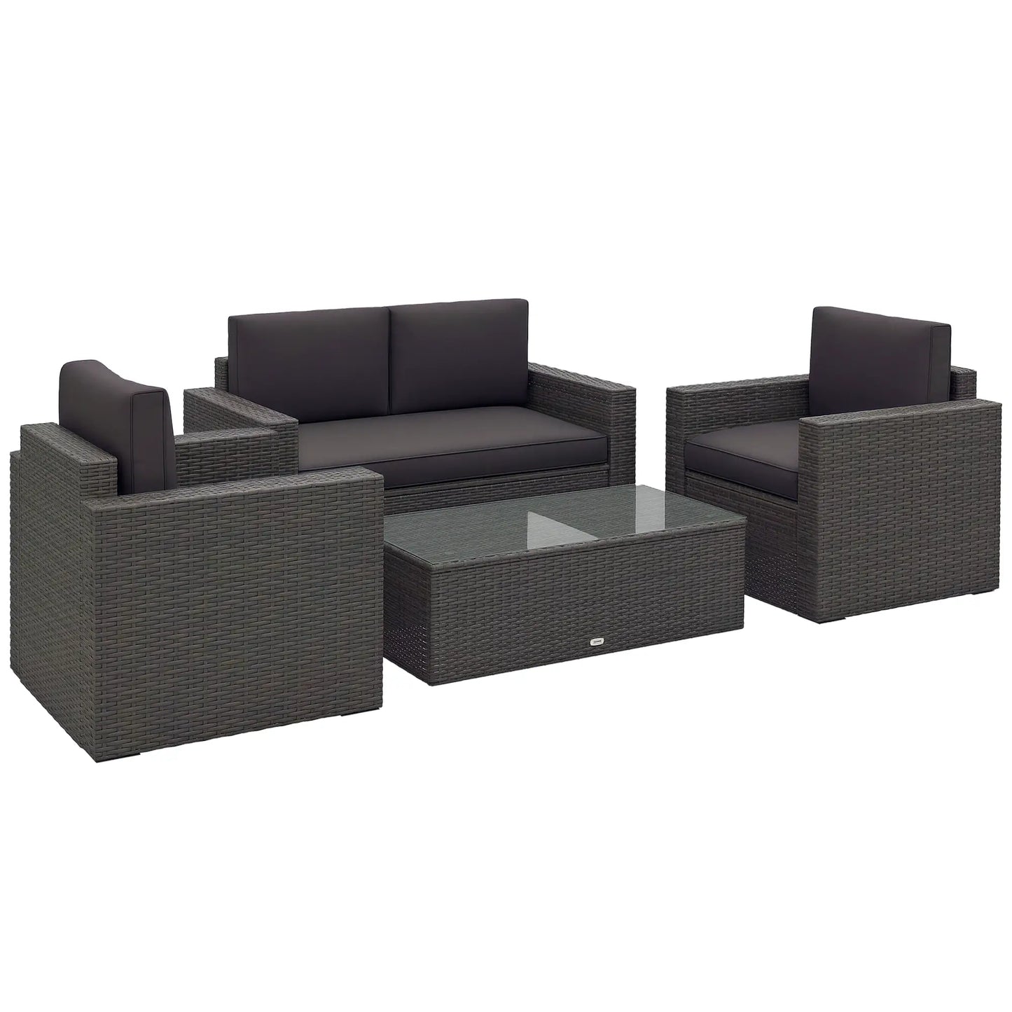 Outdoor Wicker Furniture Set, Loveseat and 2 Chairs, Grey Patio Furniture Sets at Gallery Canada
