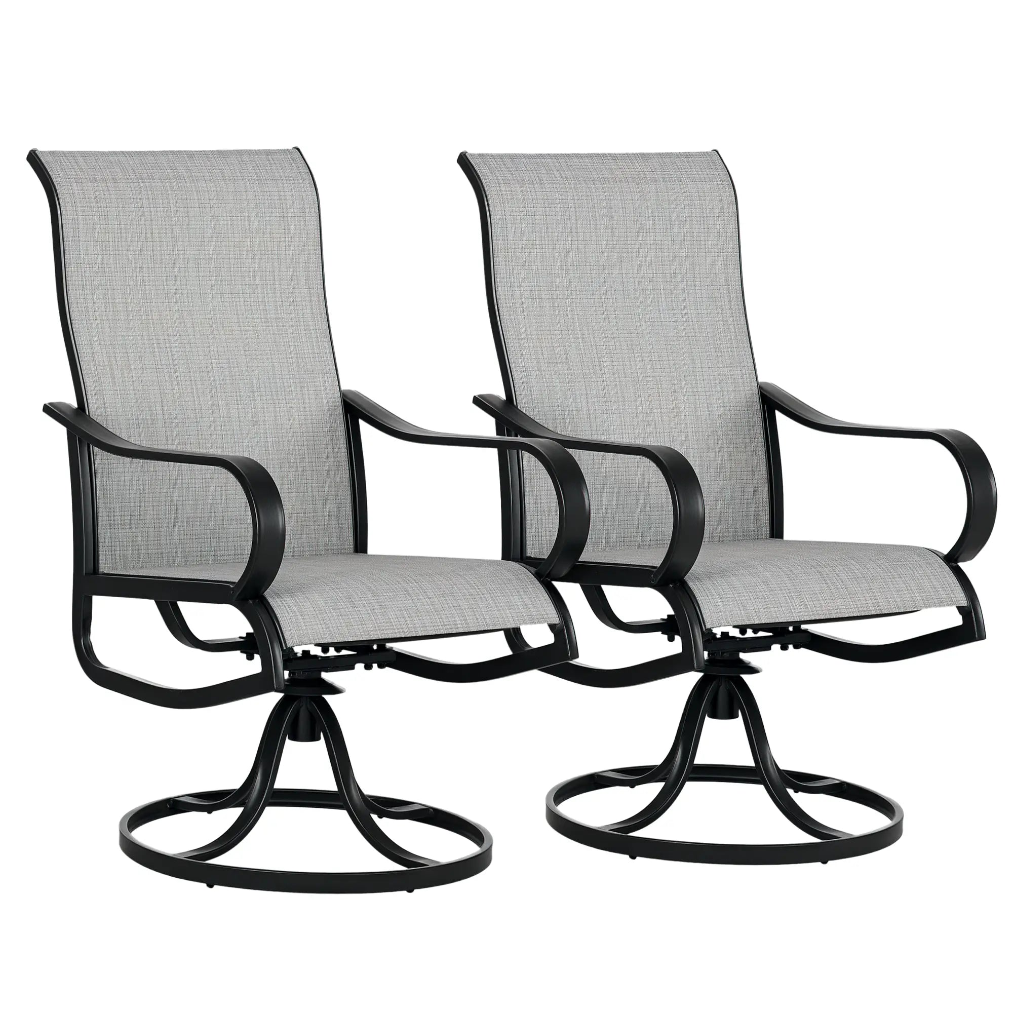 2-Piece Swivel Patio Dining Chairs, 360° Swivel, Breathable Mesh Seat, Dark Grey Patio Chairs at Gallery Canada
