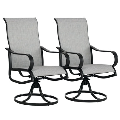 2-Piece Swivel Patio Dining Chairs, 360° Swivel, Breathable Mesh Seat, Dark Grey Patio Chairs at Gallery Canada