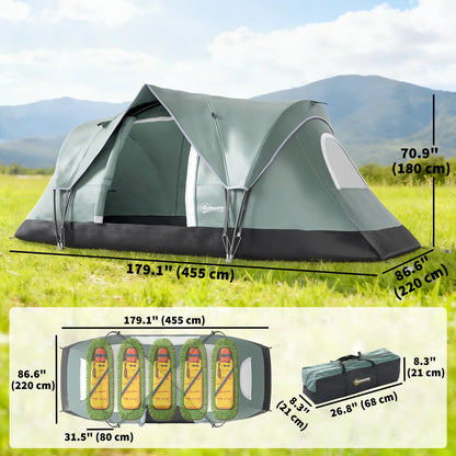 5-6 Person Family Tent, With Lighting Hook, Carrying Bag, Green Camping Tents at Gallery Canada