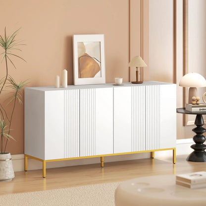 Sideboard Storage Cabinet, Adjustable Shelves, Soft-Close Doors, White Kitchen Pantry Cabinets at Gallery Canada