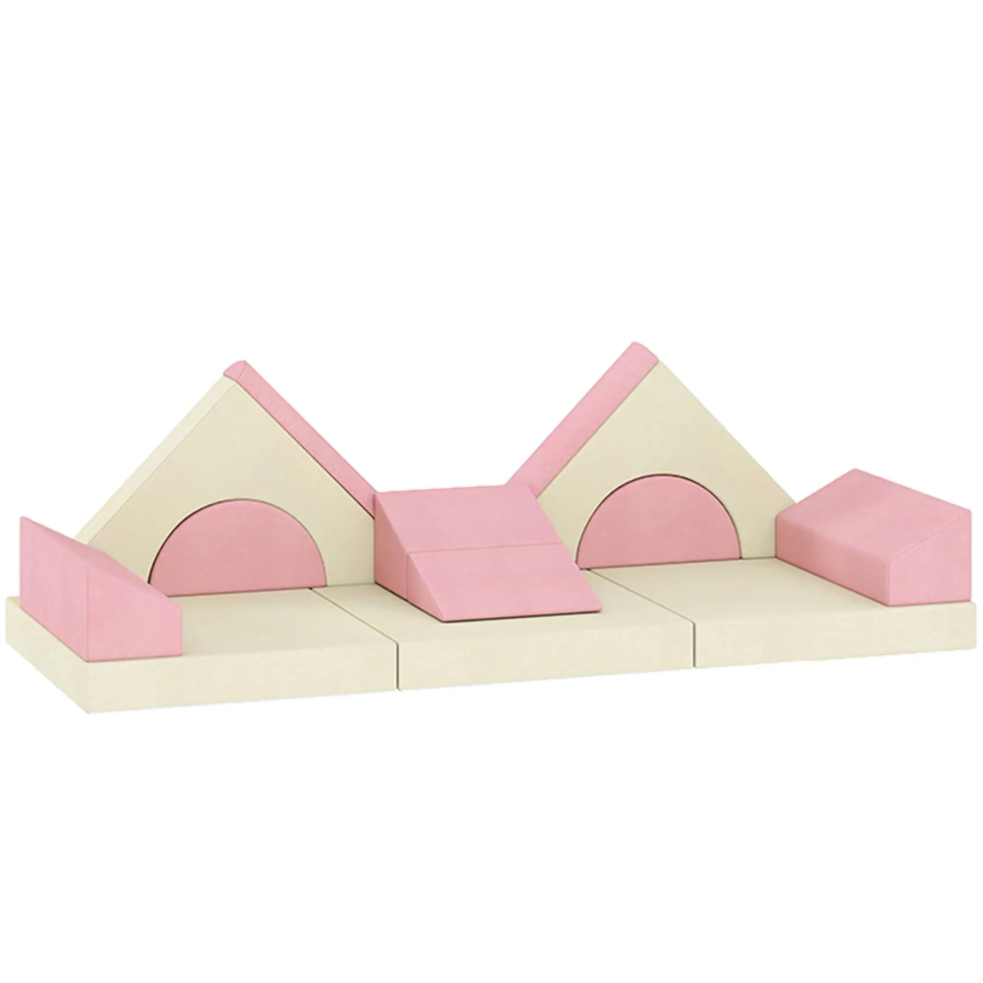 Modular Kids Play Couch, Child Sectional Sofa, Convertible Foam Cushion, Pink Kids Gym & Playmats Light Pink, Cream White at Gallery Canada