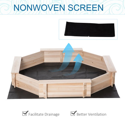 Kids Sandbox With Cover, Wooden Sand Box, Outdoor Sand Pit for Ages 3-8, Natural Sandboxes & Accessories at Gallery Canada
