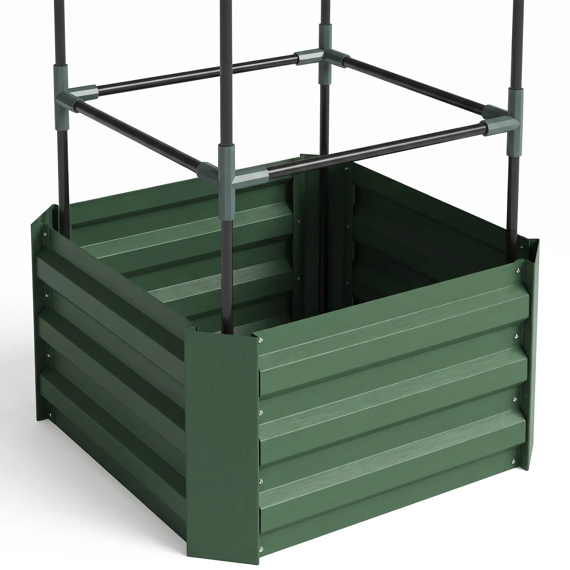 Galvanized Planter Box, Outdoor Raised Garden Bed with Trellis Galvanized Planter Boxes at Gallery Canada