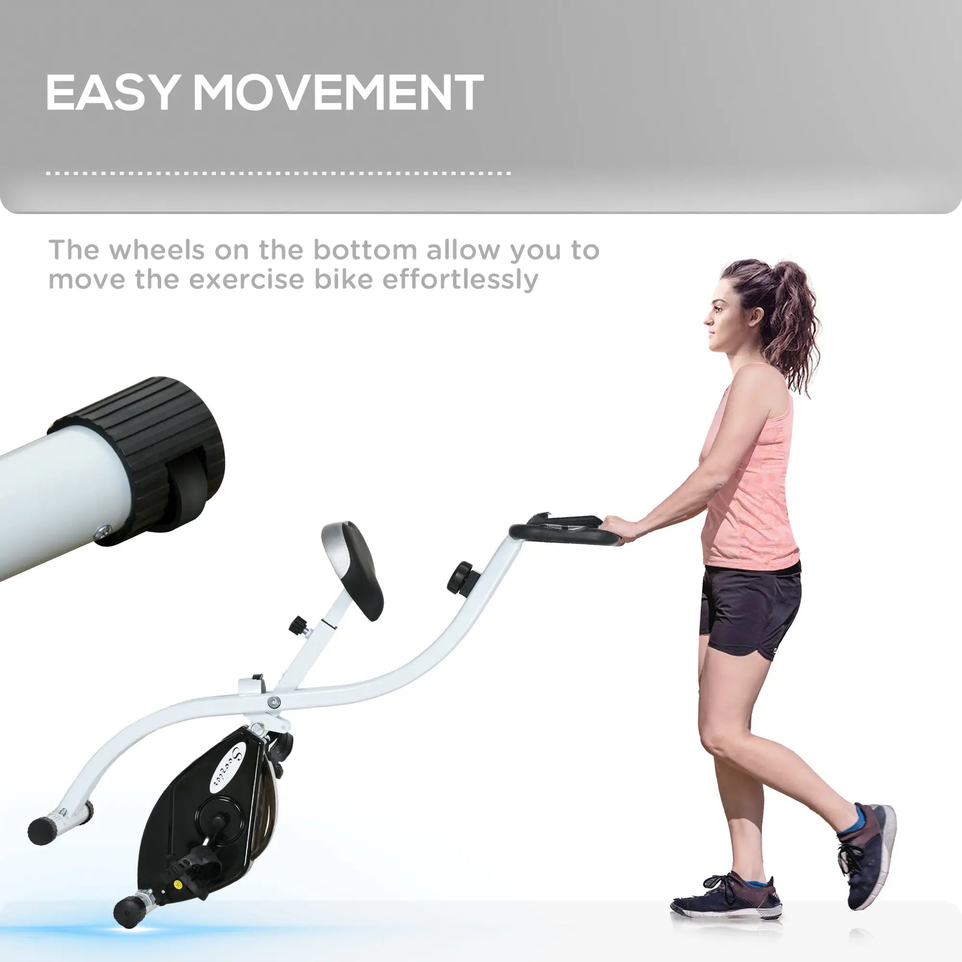 Foldable Quiet Exercise Bike, 8-Level Magnetic Resistance, Pulse Sensor, LCD Monitor, Black Exercise & Stationary Bikes at Gallery Canada