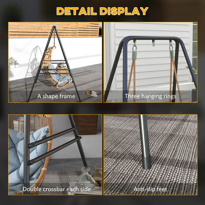 Heavy Duty Metal Hammock Chair Stand, 48.8" x 56.3" x 70.9", Black Hammock Stands at Gallery Canada