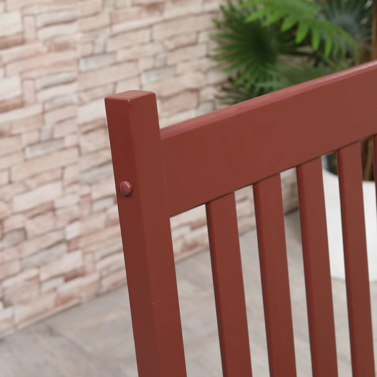 Wooden Porch Rocking Chair, Outdoor Patio Rocker, Wine Red Outdoor Rocking Chairs at Gallery Canada
