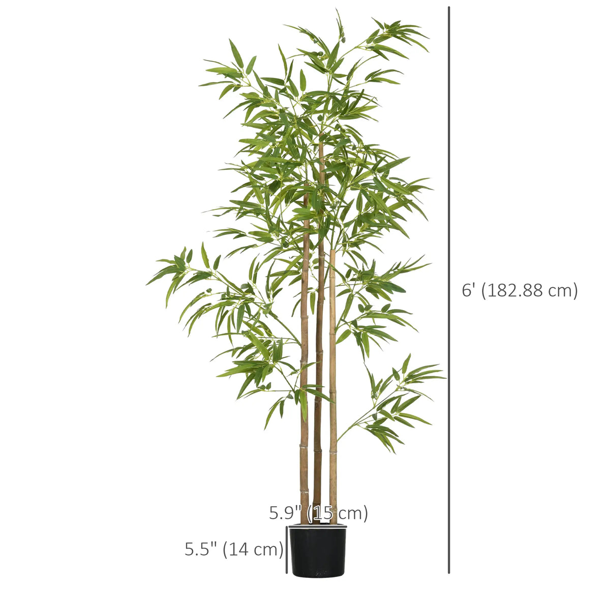 Set of 2 6ft Artificial Bamboo Tree, Indoor with Pot, Home Office Decor Artificial Trees at Gallery Canada
