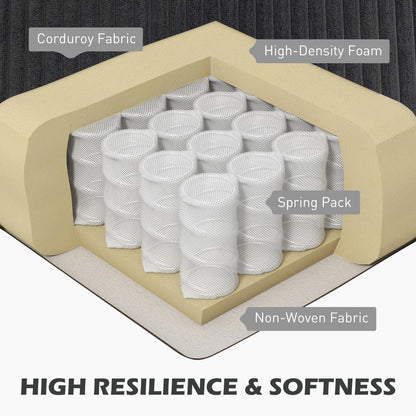 L Shaped Couch with Chaise Lounge, Spring Cushion, Charcoal Grey 3-Seater Sofas at Gallery Canada