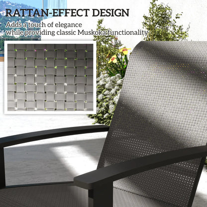 2 Outdoor Adirondack Chairs, Aluminum Frame, Mesh Seat, Dark Grey Patio Chairs at Gallery Canada