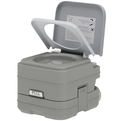 Portable Travel Toilet, Flushable Tank, Camping, Boating, 2.6 Gallon (10L) Camping Toilets Grey at Gallery Canada