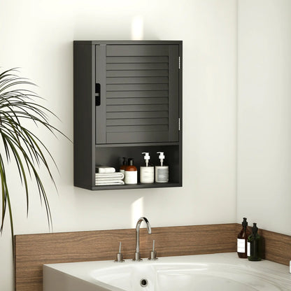 Wall Mounted Bathroom Cabinet, Adjustable Shelves, 40 x 20 x 60 cm, Black Wall Mounted Cabinets at Gallery Canada