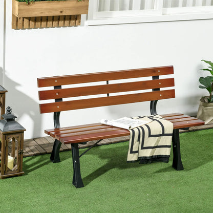 47 Inch Outdoor Garden Bench, Aluminum Wood Patio Loveseat, 528 lbs. Outdoor Benches at Gallery Canada