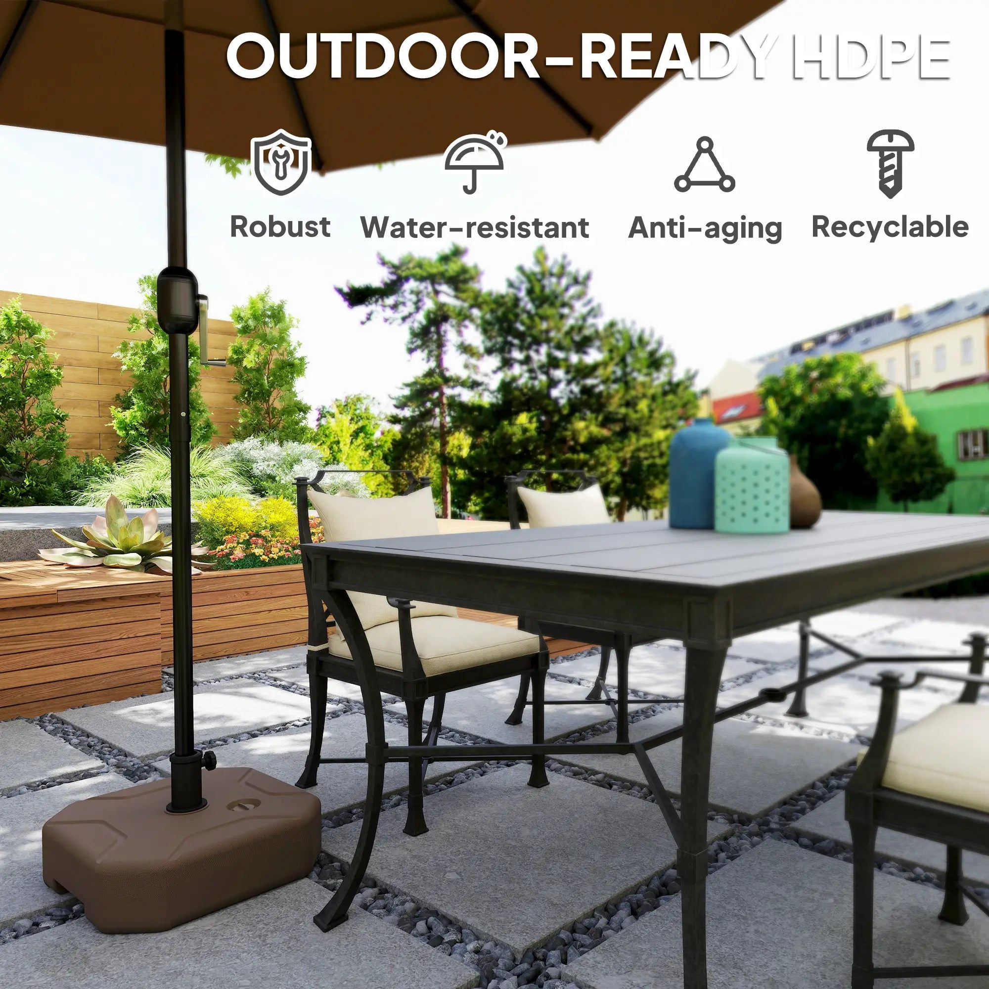 Square Patio Umbrella Base Holder, 17.7