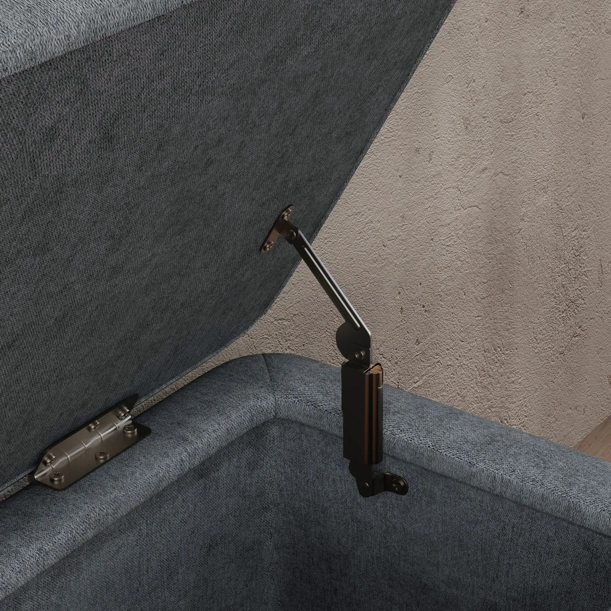 40" Ottoman with Storage, Linen Upholstered Bench, Dark Grey Storage Ottomans & Benches at Gallery Canada