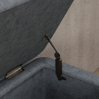 40" Ottoman with Storage, Linen Upholstered Bench, Dark Grey Storage Ottomans & Benches at Gallery Canada