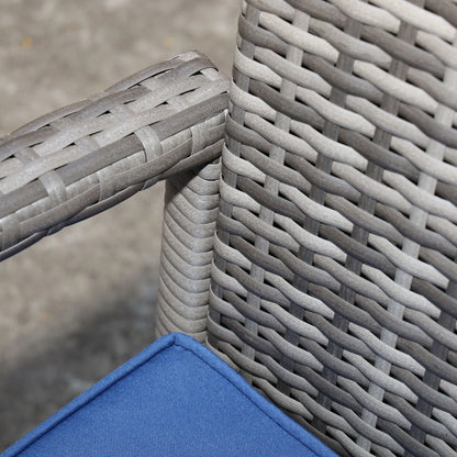 3-Piece Wicker Patio Set, Rattan Bistro with Coffee Table, Cushions, Blue Bistro Sets at Gallery Canada