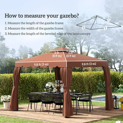 10' x 10' Gazebo Replacement Canopy, Double Vented Roof, Coffee Gazebo Canopy Replacement at Gallery Canada