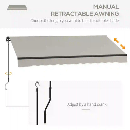 10' x 8' Retractable Awning, UV Resistant Sunshade, Light Grey Patio Awnings at Gallery Canada