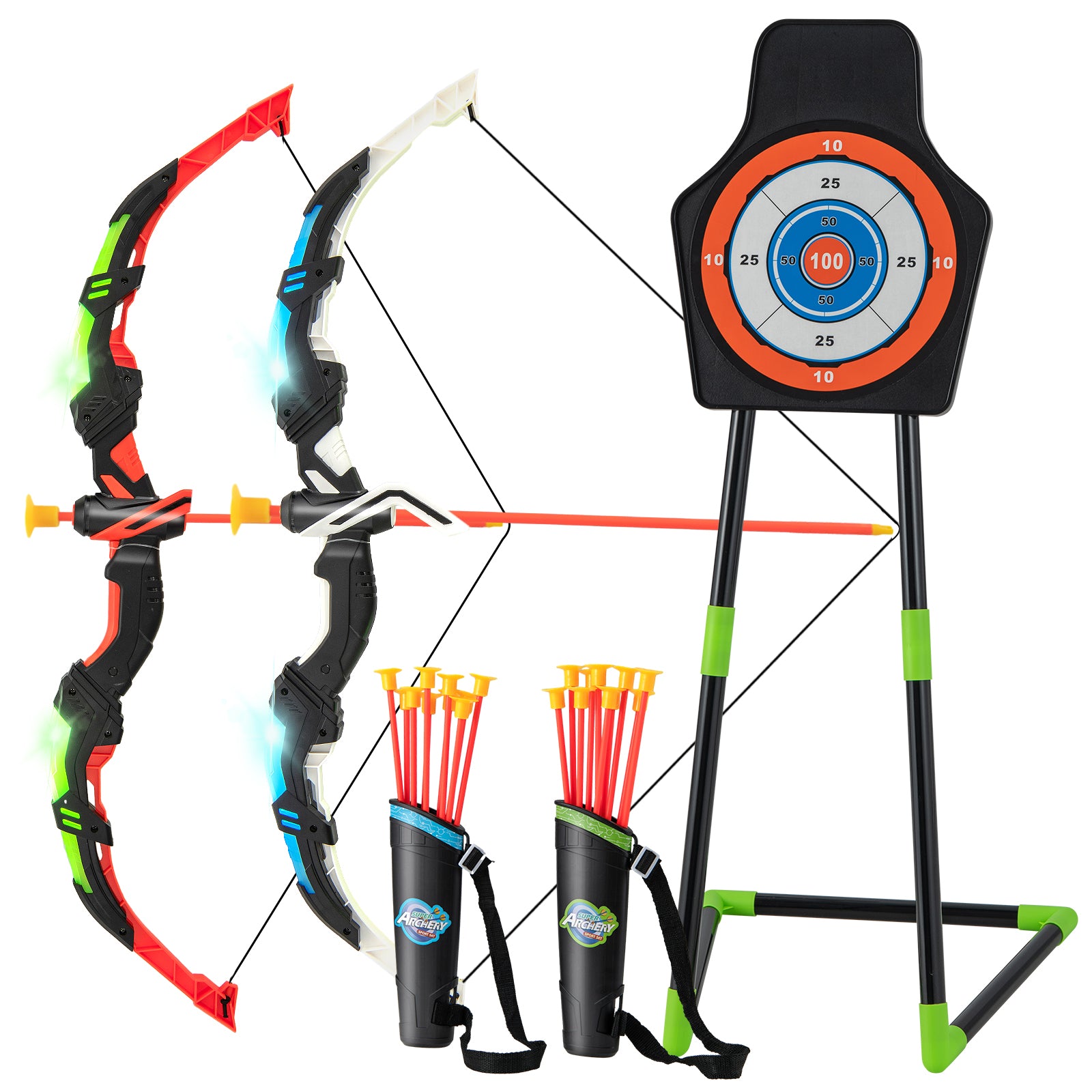 Youth Archery Bow Set, LED Light Up, 20 Suction Cup Arrows, Multicolor Toy Sports at Gallery Canada