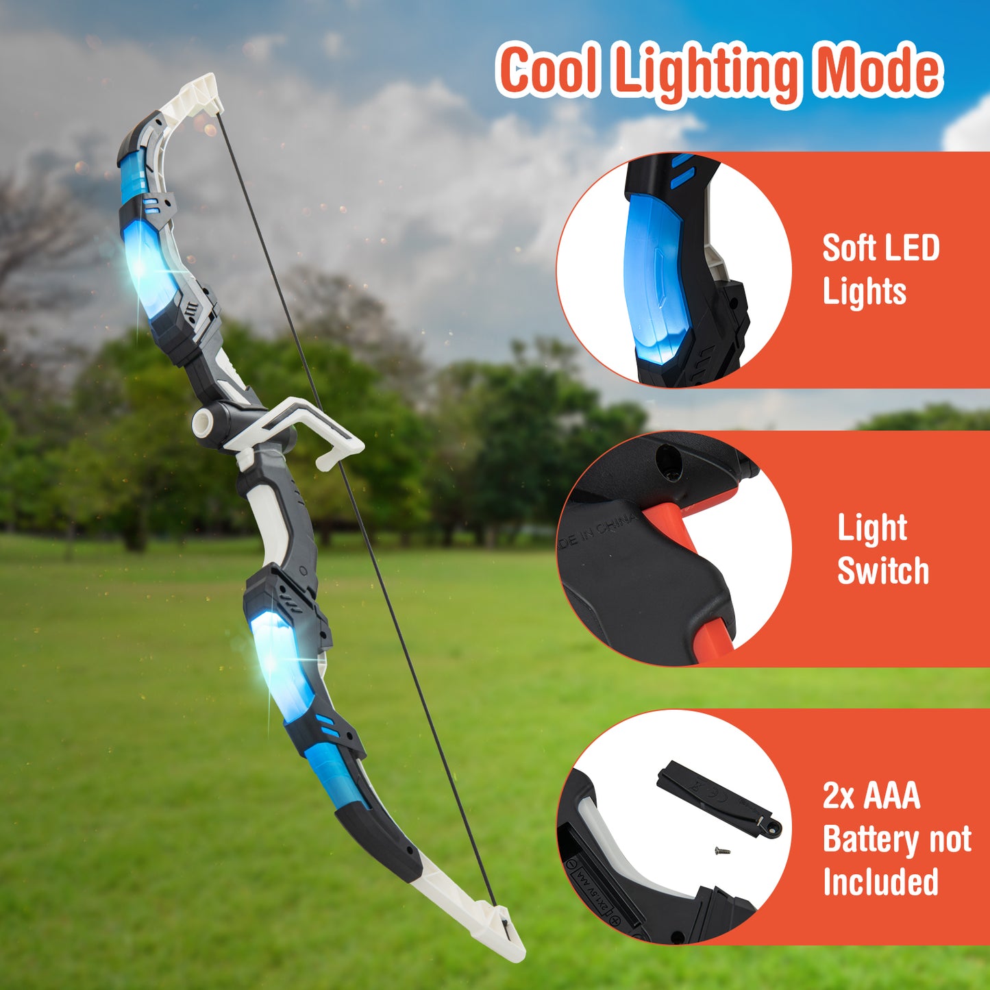 Youth Archery Bow Set, LED Light Up, 20 Suction Cup Arrows, Multicolor Toy Sports at Gallery Canada