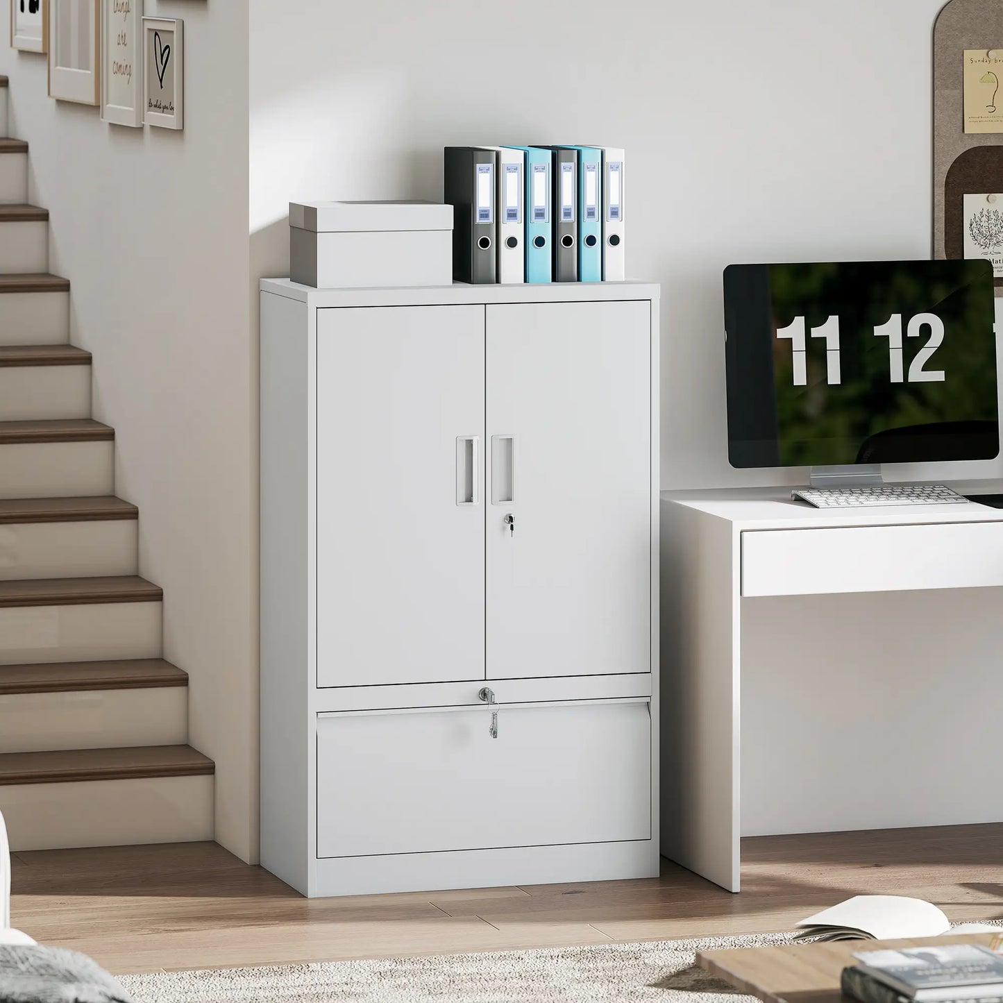 Lateral Filing Cabinet, Metal Storage Cabinet, White Office Cabinets & Cupboards at Gallery Canada