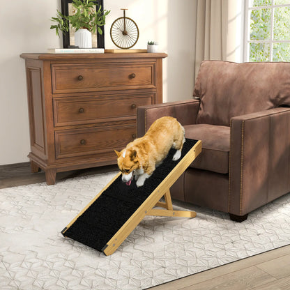 33 Foldable Dog Ramp, 4-Level Adjustable, Natural Wood Dog Stairs at Gallery Canada