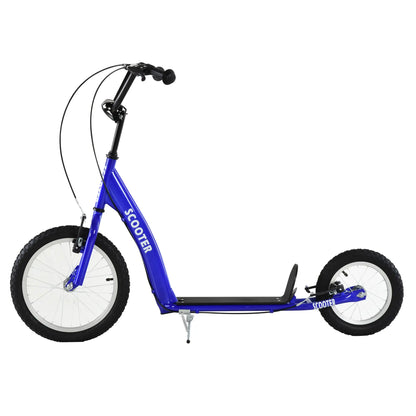 Kids Scooter, Adjustable Handlebar, Dual Brakes, Inflatable Wheels, Age 5+, Blue Scooters Blue at Gallery Canada
