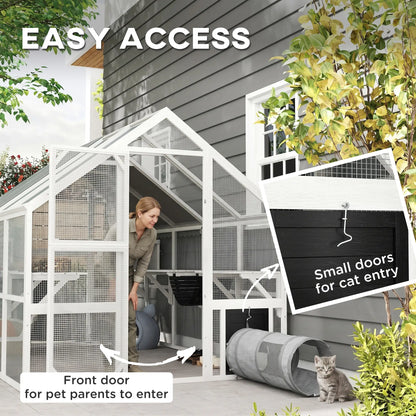 Outdoor Cat Enclosure, Wooden Feral Cat House, Weatherproof Canopy Outdoor Cat Enclosures at Gallery Canada
