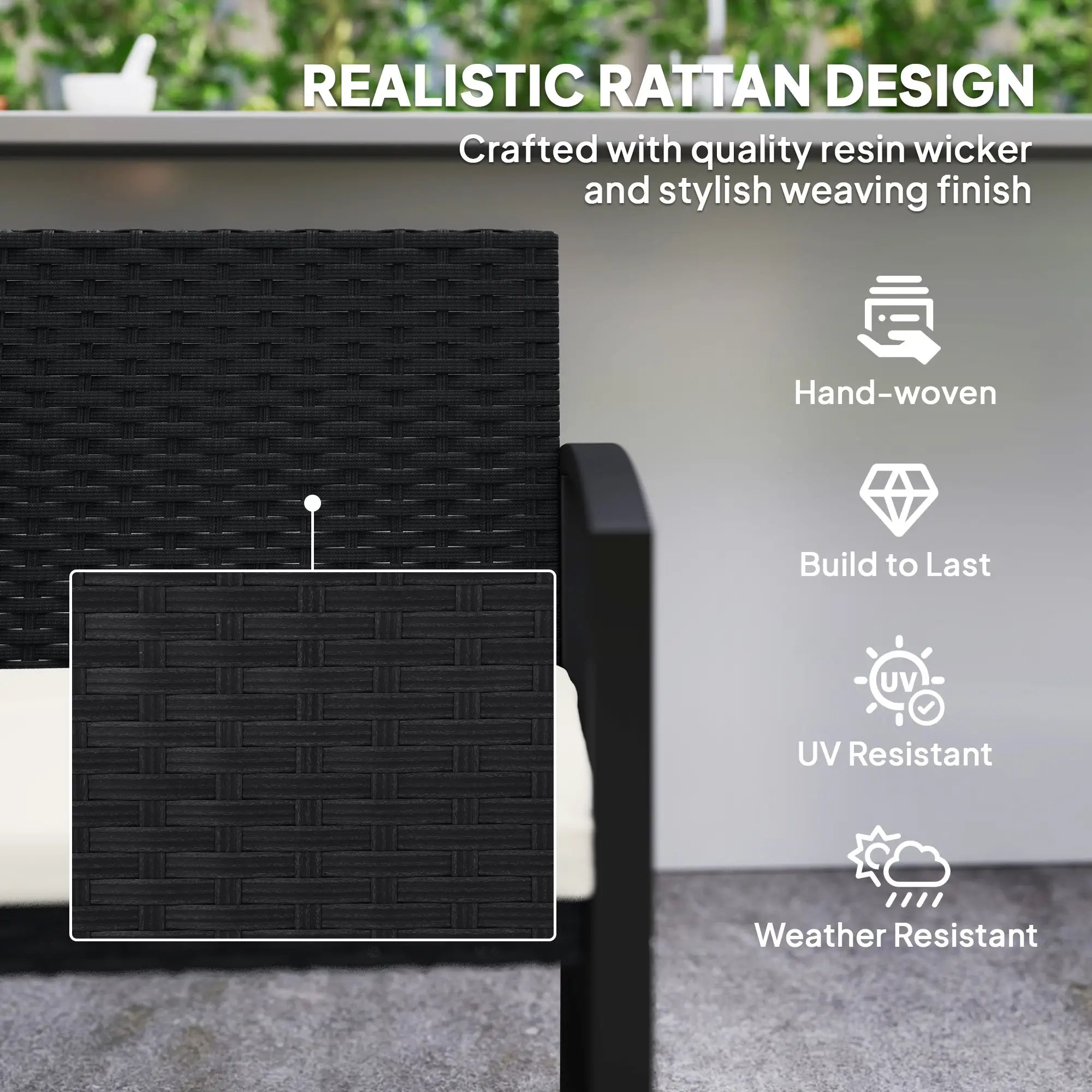 2 Seater Rattan Garden Bench Loveseat, With Cushion And Armrests, Beige Patio Chairs at Gallery Canada