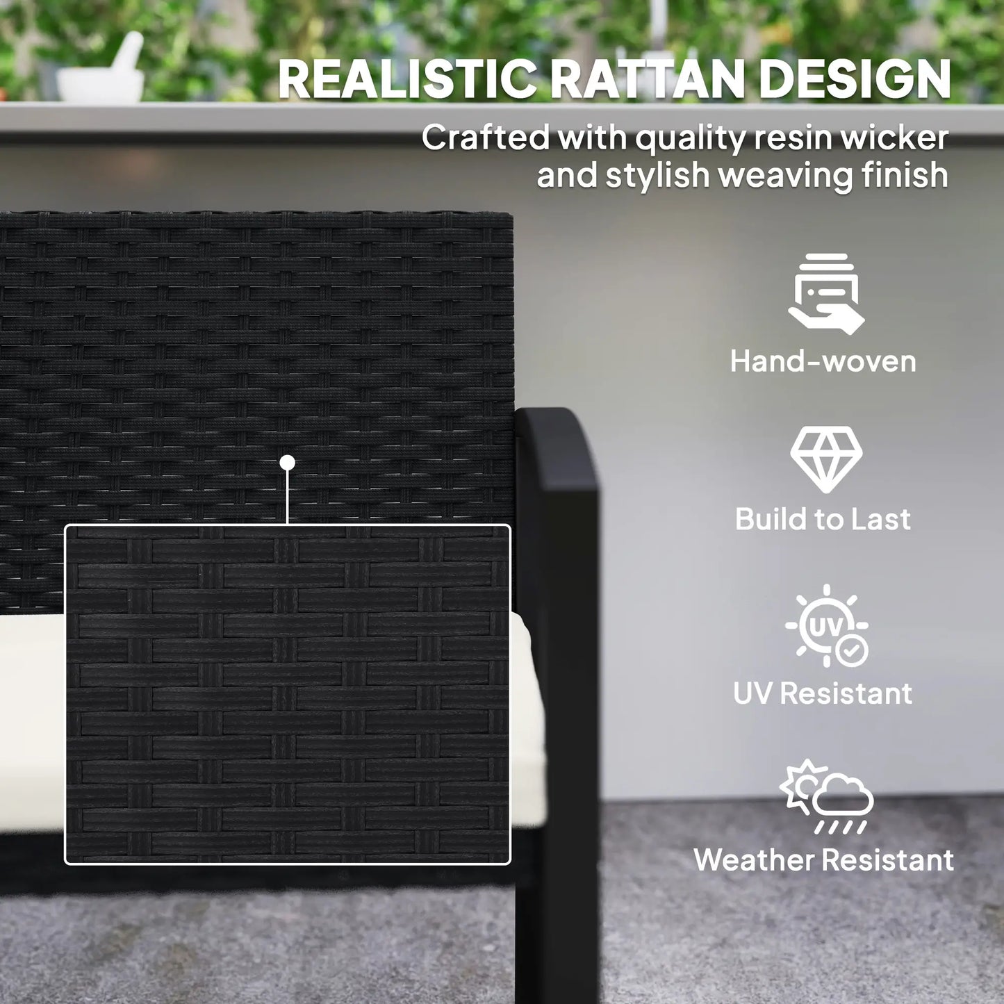 2 Seater Rattan Garden Bench Loveseat, With Cushion And Armrests, Beige Patio Chairs at Gallery Canada
