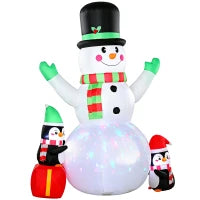 8FT Christmas Inflatable Snowman, Colorful LED, Indoor Outdoor Decor, Colorful Christmas Inflatables Multi Colour at Gallery Canada
