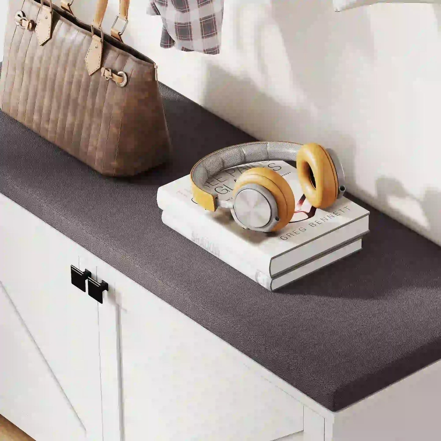 Shoe Storage Bench with Padded Seat, 8 Pairs, White Wood Grain, White Shoe Storage Cabinets & Racks at Gallery Canada