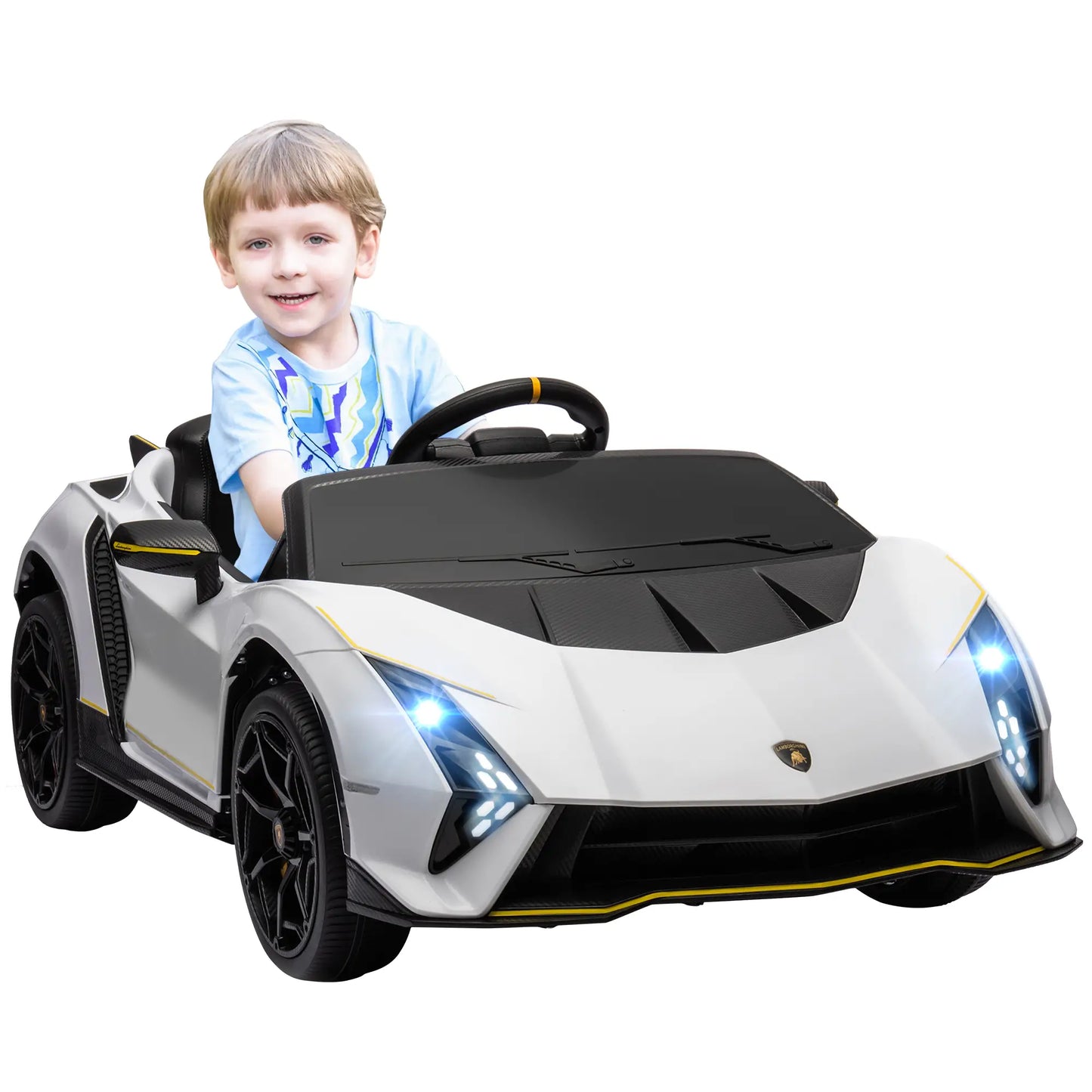 12V Lamborghini Kids Car, Remote Control, White Electric Toy Cars at Gallery Canada