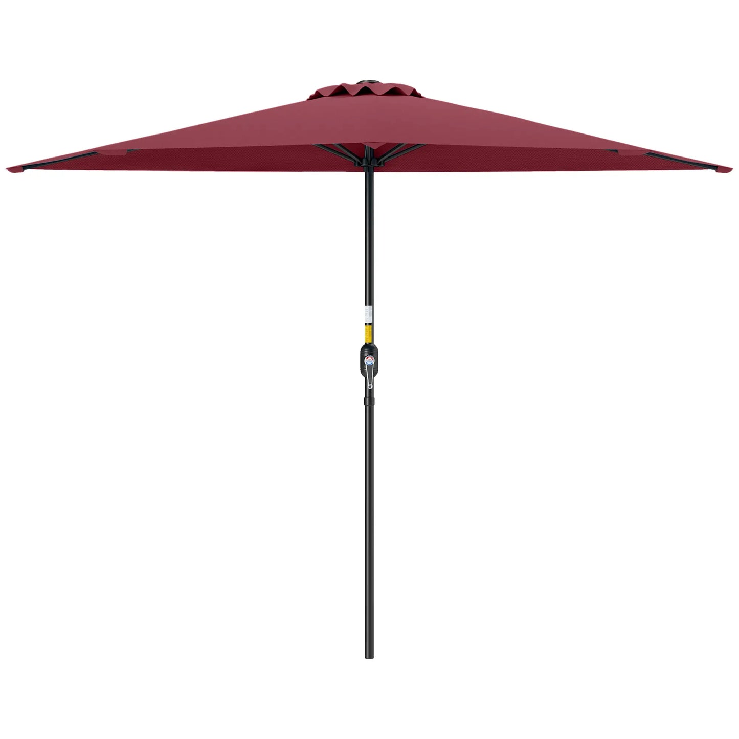 9ft Half Round Patio Umbrella, 5 Ribs, Sun Shade, Wine Red Half Round Umbrellas Wine Red at Gallery Canada