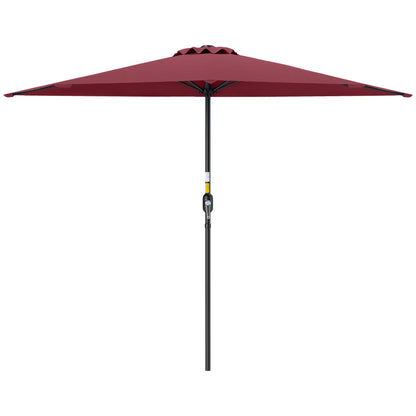 9ft Half Round Patio Umbrella, 5 Ribs, Sun Shade, Wine Red Half Round Umbrellas Wine Red at Gallery Canada