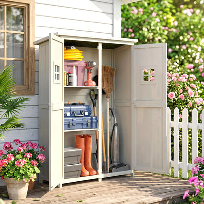 4x1.5ft Wooden Garden Storage Shed, Outdoor Tool Cabinet, Grey Sheds at Gallery Canada