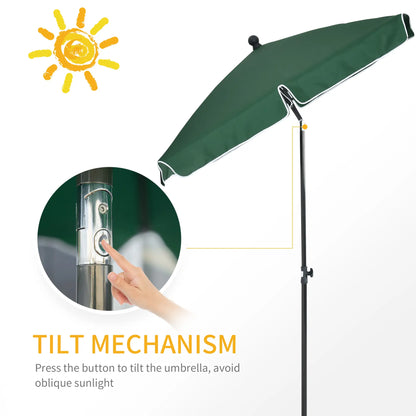 6.5x4ft Rectangle Patio Umbrella, Adjustable Tilt, Green Sun Umbrellas at Gallery Canada
