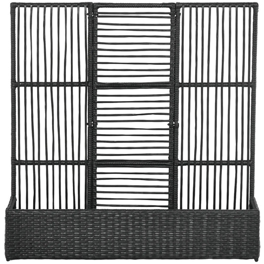 Raised Garden Bed with Lattice Trellis, Rattan Planter with Storage, Black Raised Garden Beds Black at Gallery Canada