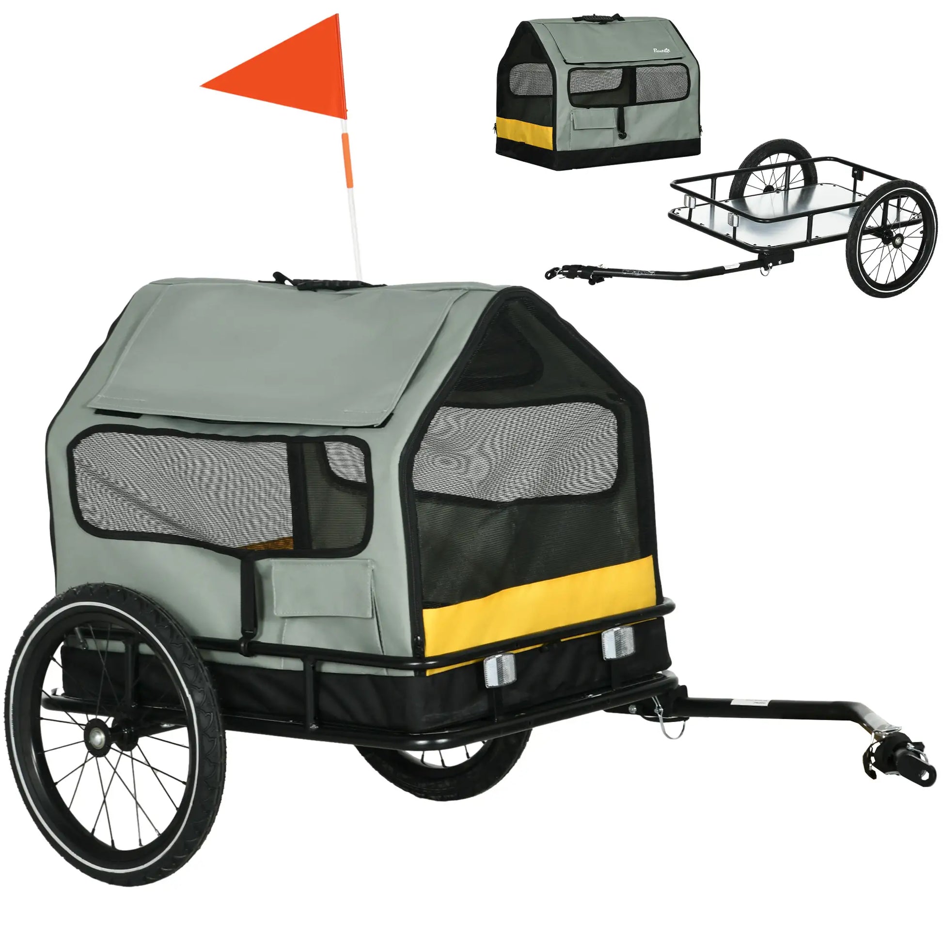 3 in 1 Dog Bike Trailer, Pet Cargo with Safety Leash, Hitch Dog Bike Trailers & Strollers at Gallery Canada