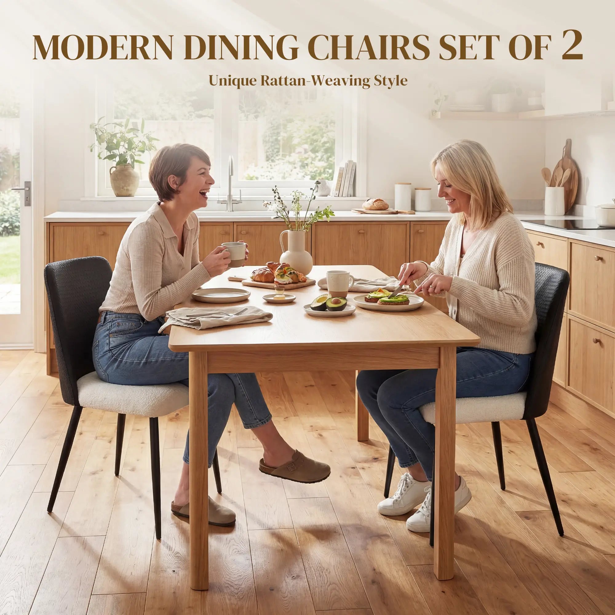 Upholstered Dining Chairs, Set Of 2, Steel Legs, Padded Seat, Black Dining Chairs at Gallery Canada