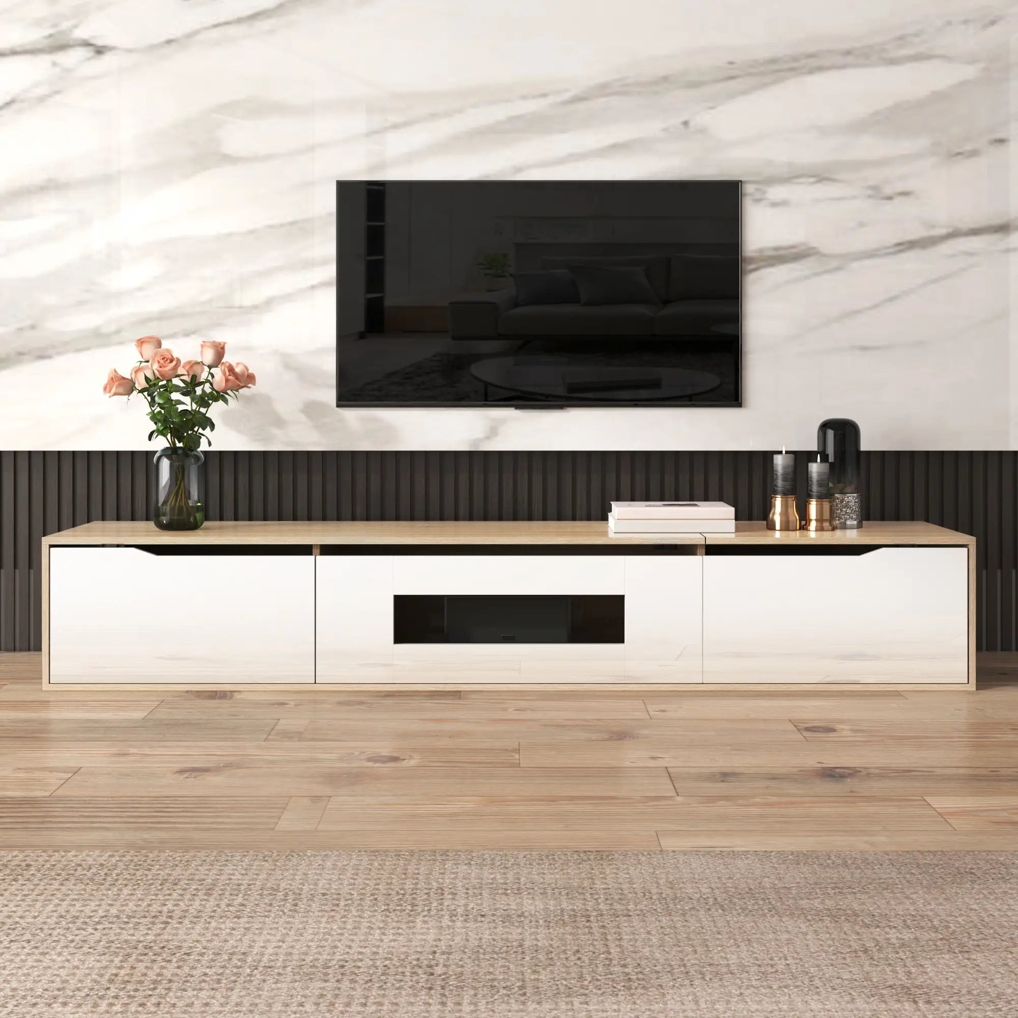 Modern TV Stand With LED Lighting, 71
