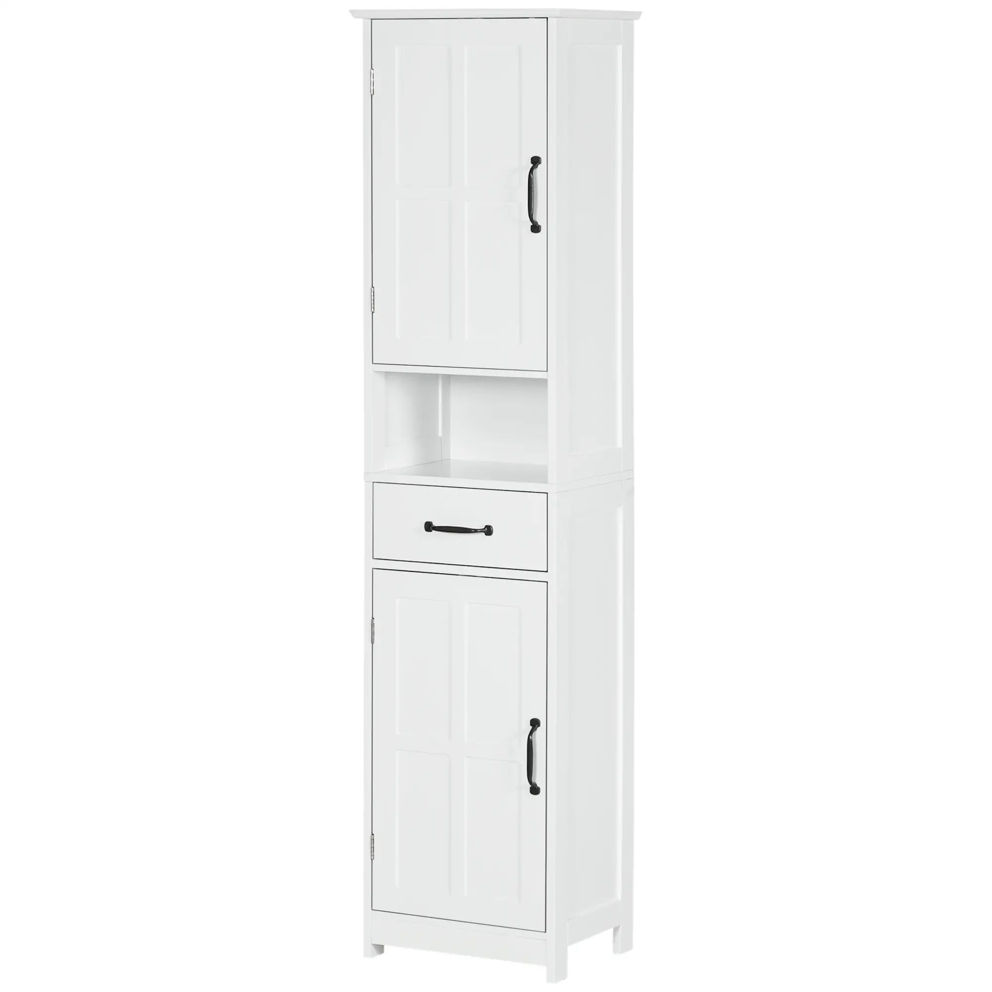 Modern Bathroom Cabinet, Narrow Vanity with Open Shelf, White Bathroom Cabinets at Gallery Canada