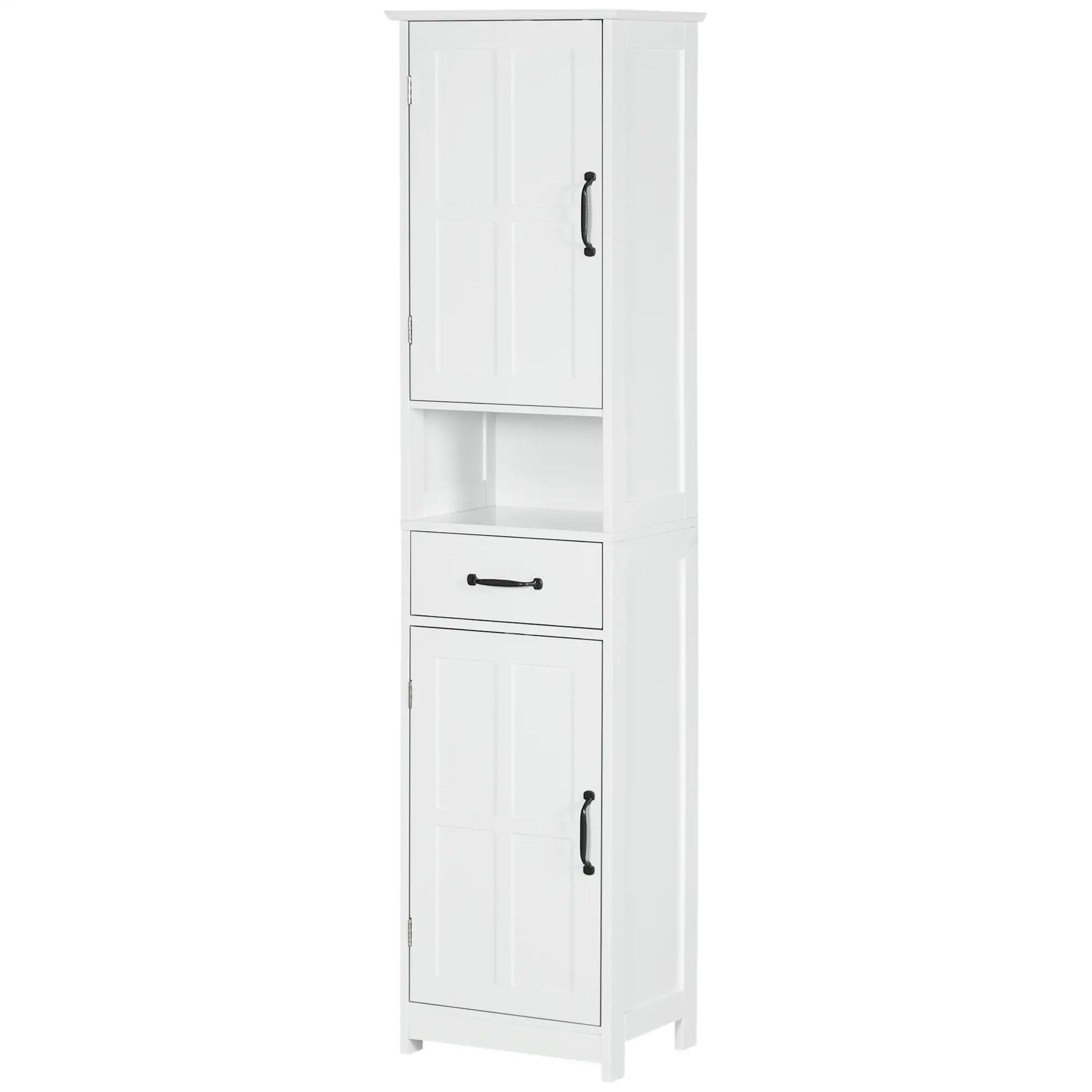 Modern Bathroom Cabinet, Narrow Vanity with Open Shelf, White Bathroom Cabinets at Gallery Canada
