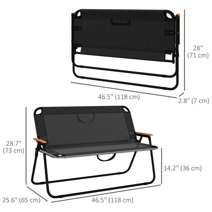 2-Seat Folding Camping Chair, Mesh Fabric, Black Patio Chairs at Gallery Canada