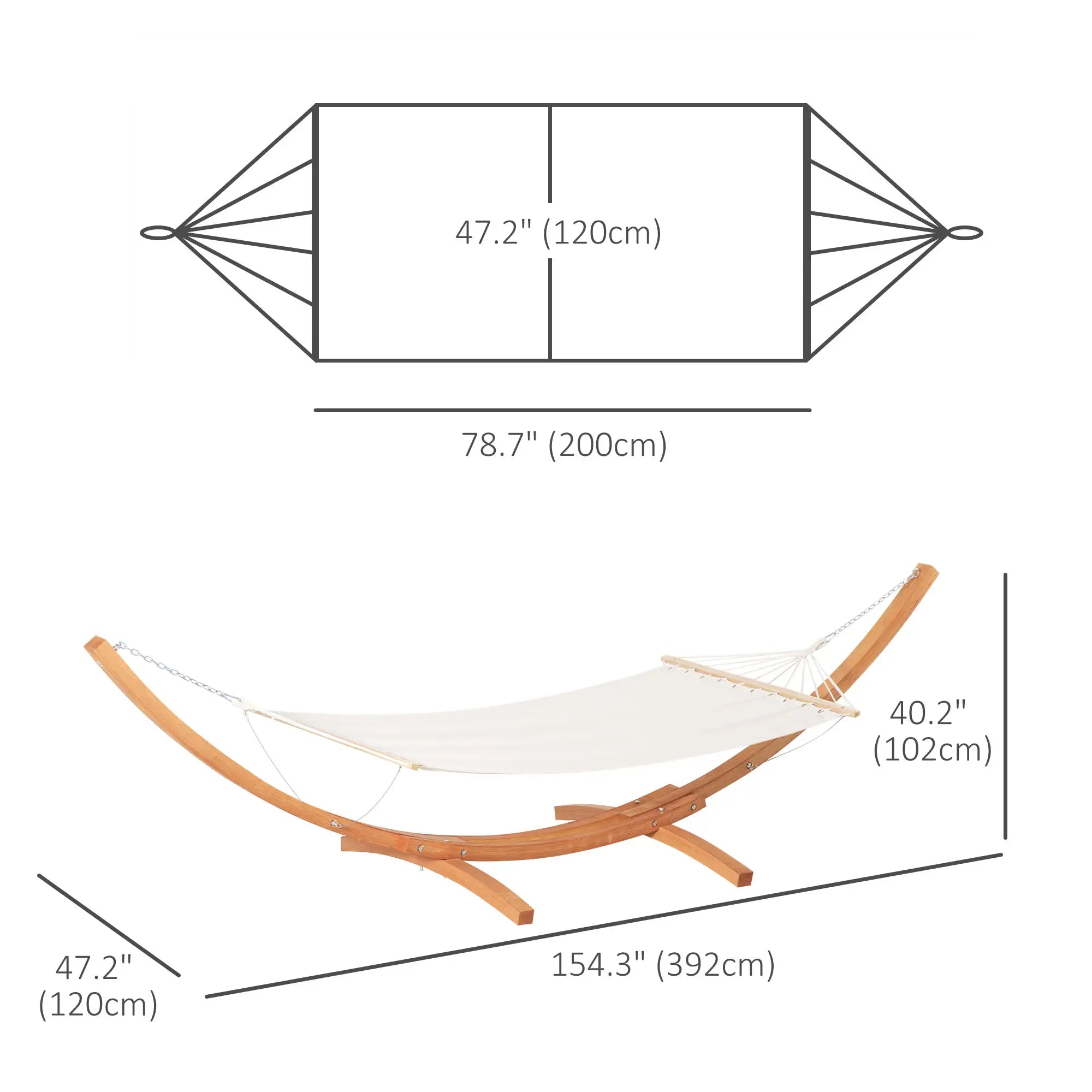 13' Outdoor Hammock with Stand, Wooden Arch, Includes Straps, White Hammocks with Stand at Gallery Canada