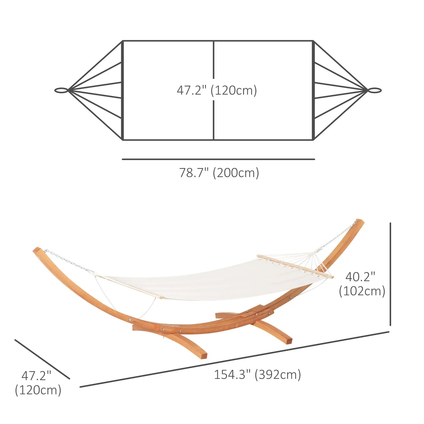 13' Outdoor Hammock with Stand, Wooden Arch, Includes Straps, White Hammocks with Stand at Gallery Canada
