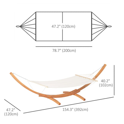 13' Outdoor Hammock with Stand, Wooden Arch, Includes Straps, White Hammocks with Stand at Gallery Canada