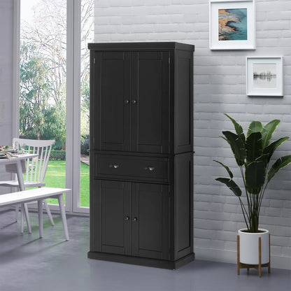 Standing Kitchen Cabinet, 2 Drawers, MDF Board, Black Kitchen Pantry Cabinets at Gallery Canada