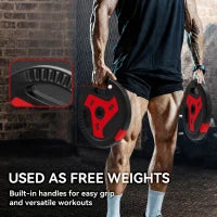 6-Piece 88 lbs Weight Plates Set, Sand-Filled, Black and Red